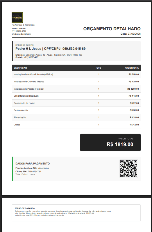 Orçamento PDF
