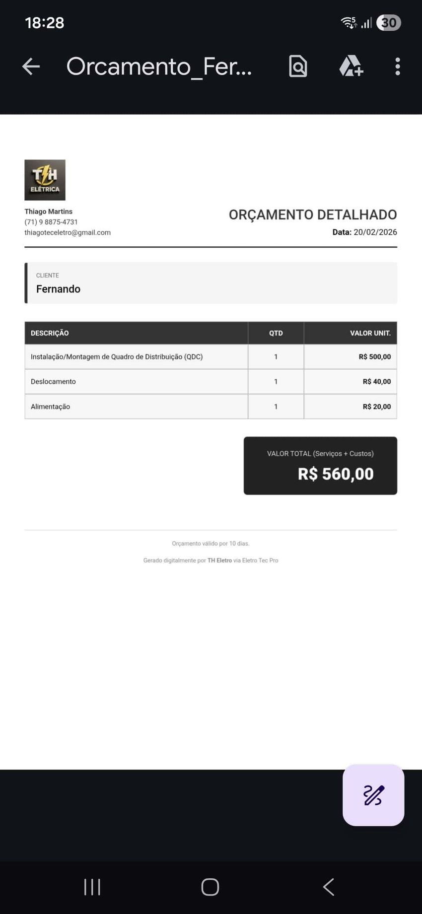 Orçamento PDF 3